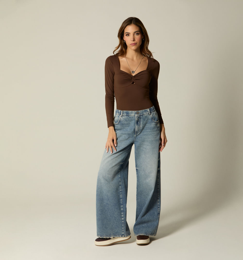 Body Manga Larga Con Entorche