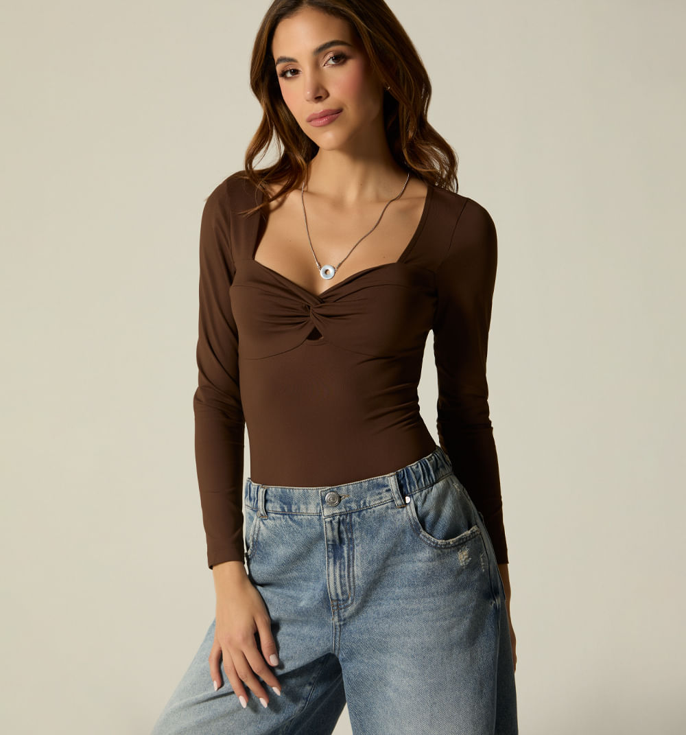 Body Manga Larga Con Entorche