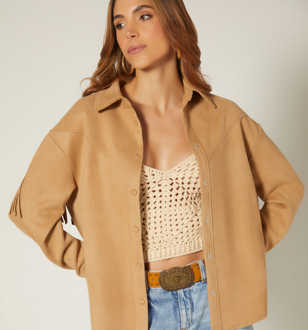 Sobrecamisa Con Flecos