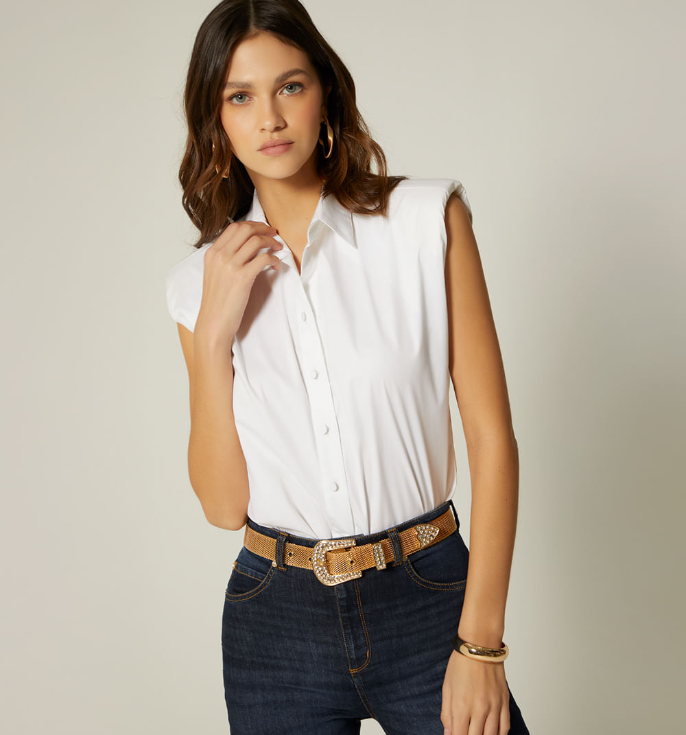 Blusa Manga Sisa Con Homreras