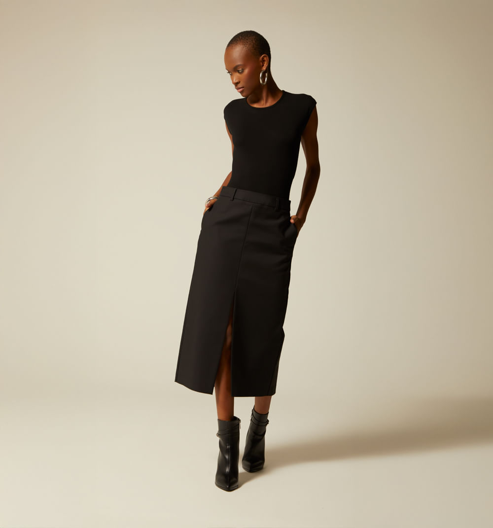 Falda Lapiz Con Abertura