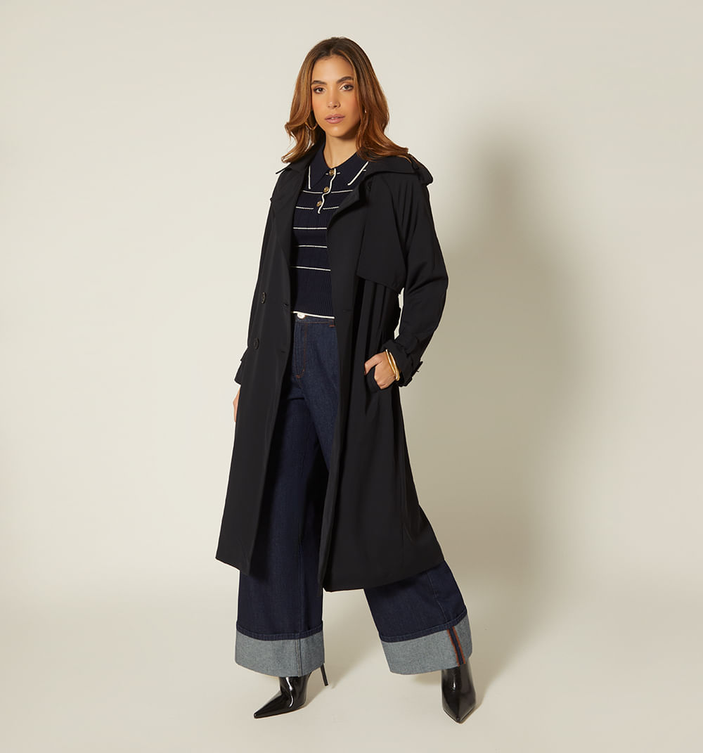 Gaban 4 Botones Con Almilla Sobrepuesta