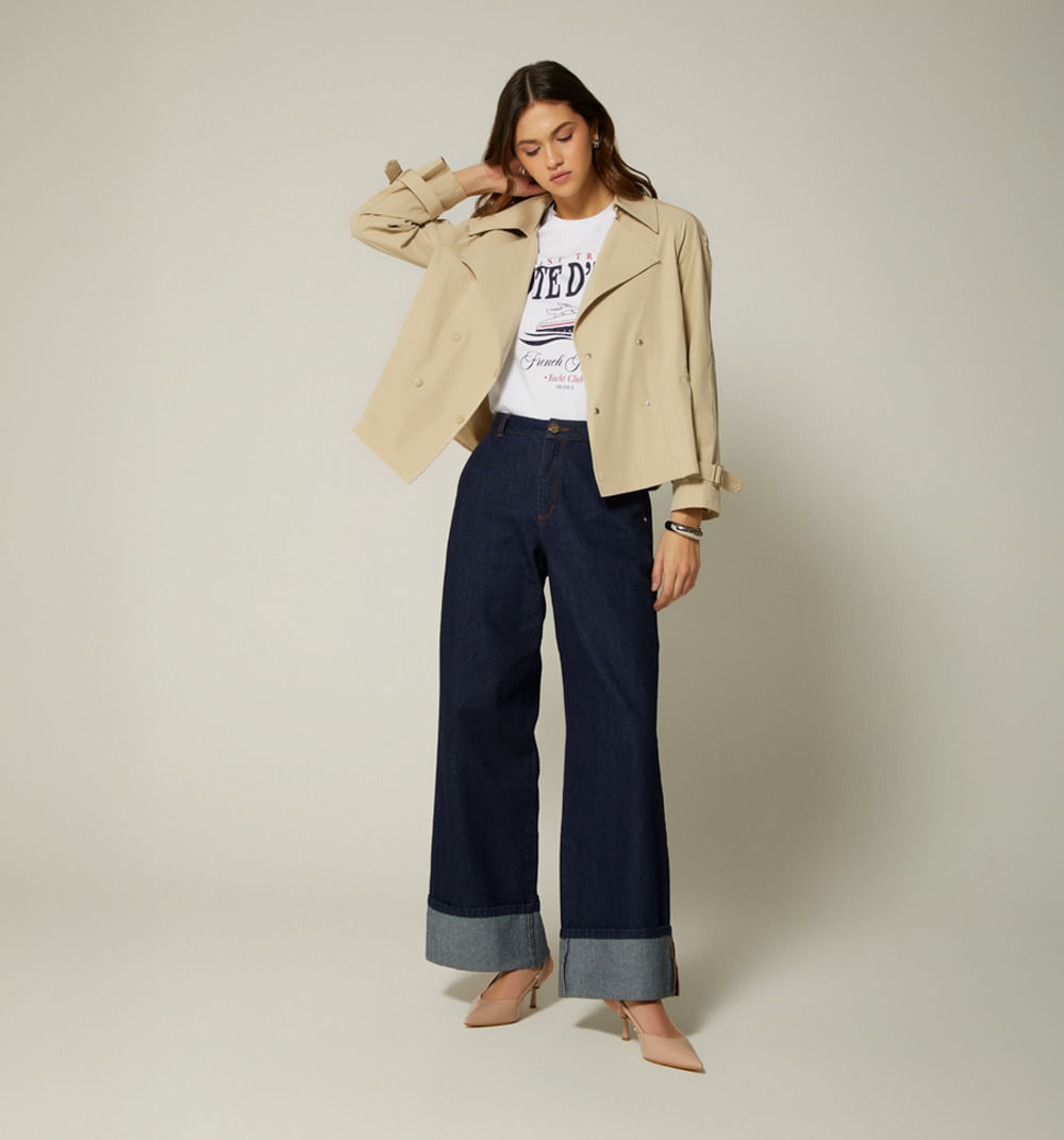 Trench Corto Con Cintura Enresortada