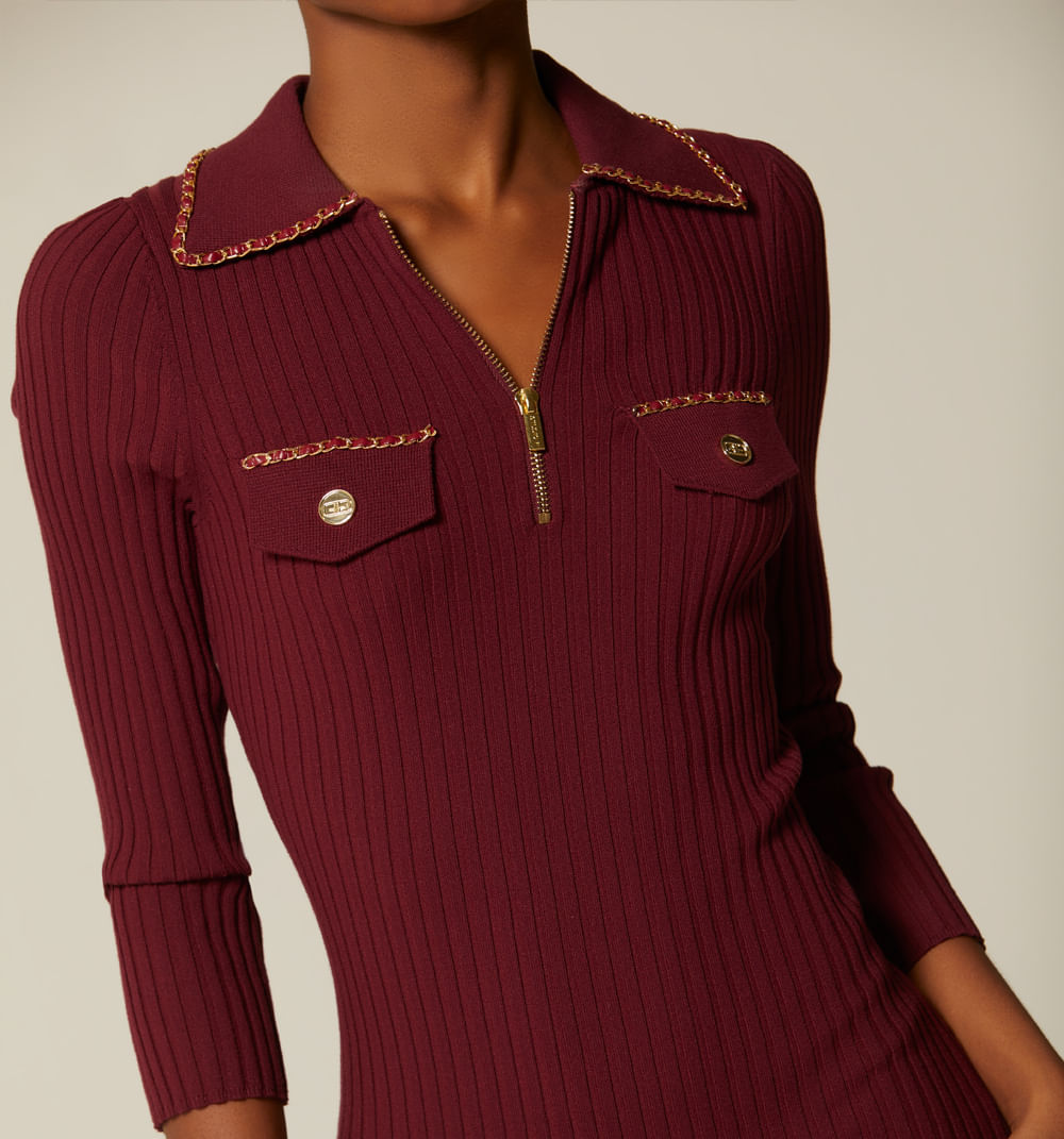 Vestido Cuello Polo Manga 3/4