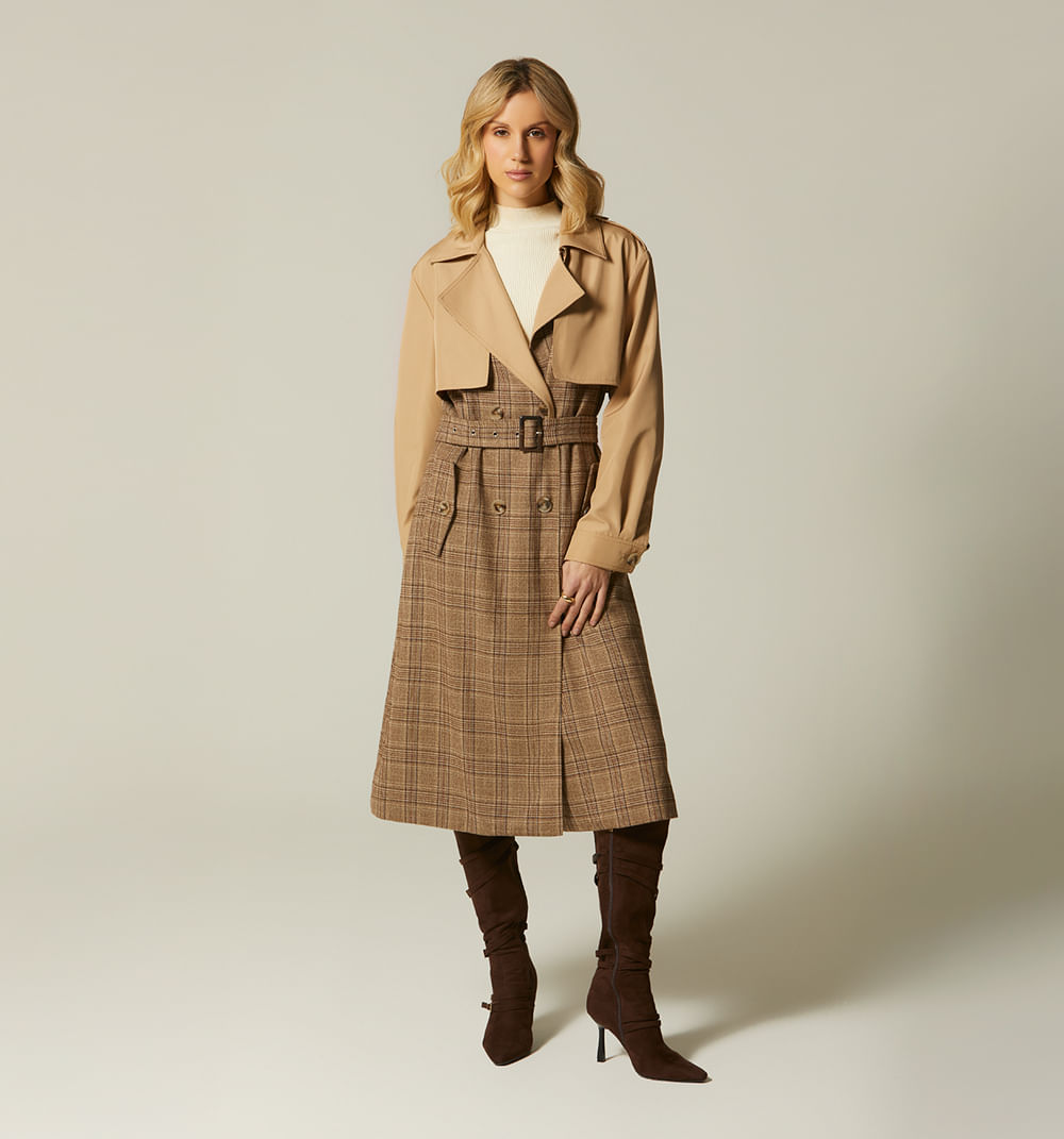 Trench Coat Monograma De Cuadros