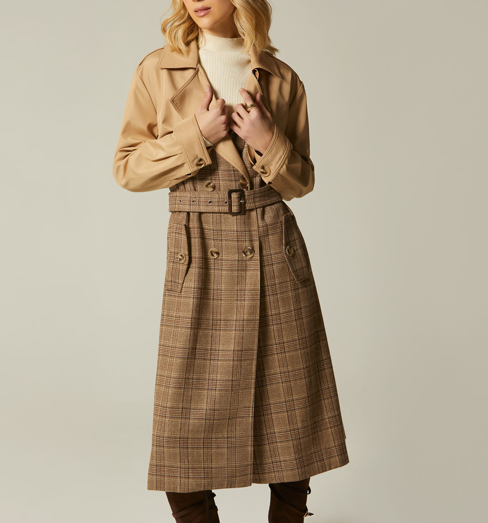 Trench Coat Monograma De Cuadros