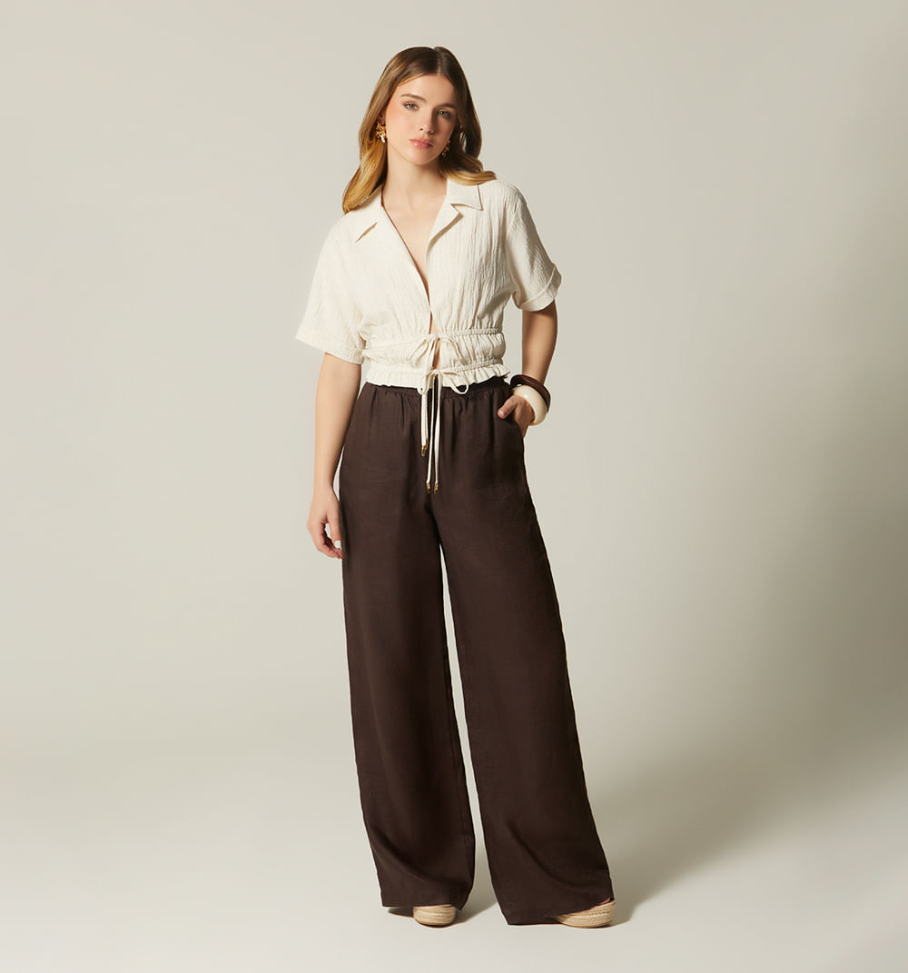 Pantalon Tiro Alto Bota Ancha