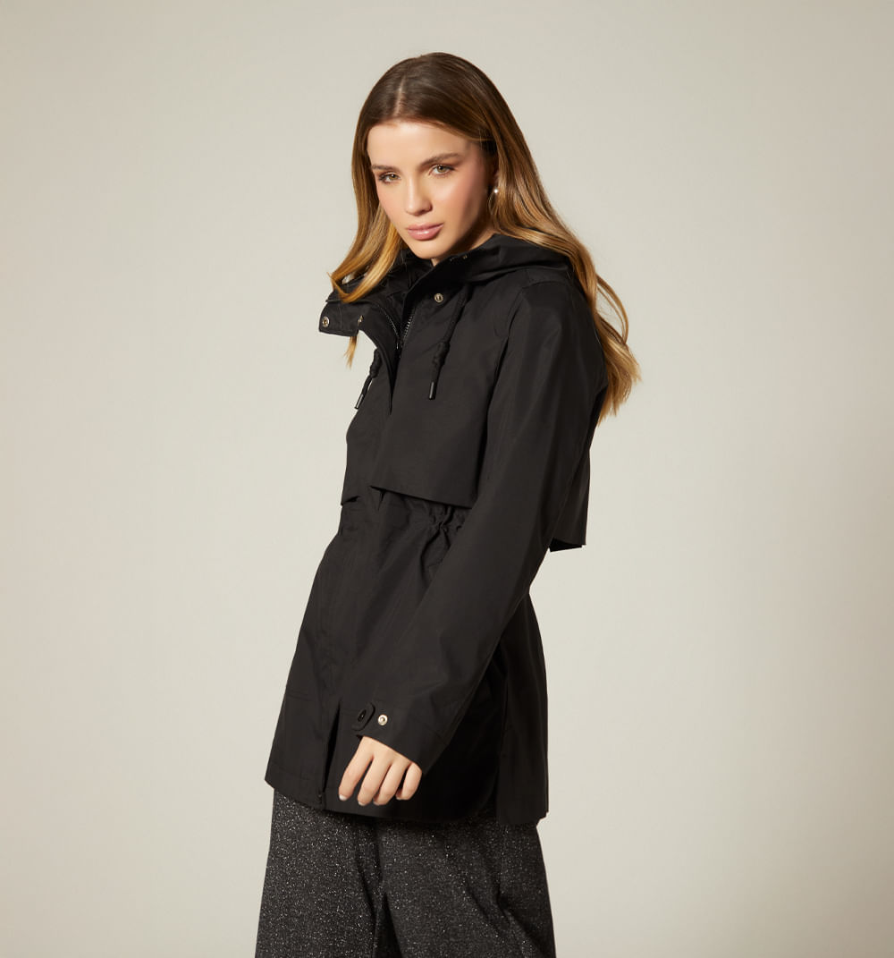 Abrigo Largo Impermeable, Cuello Alto