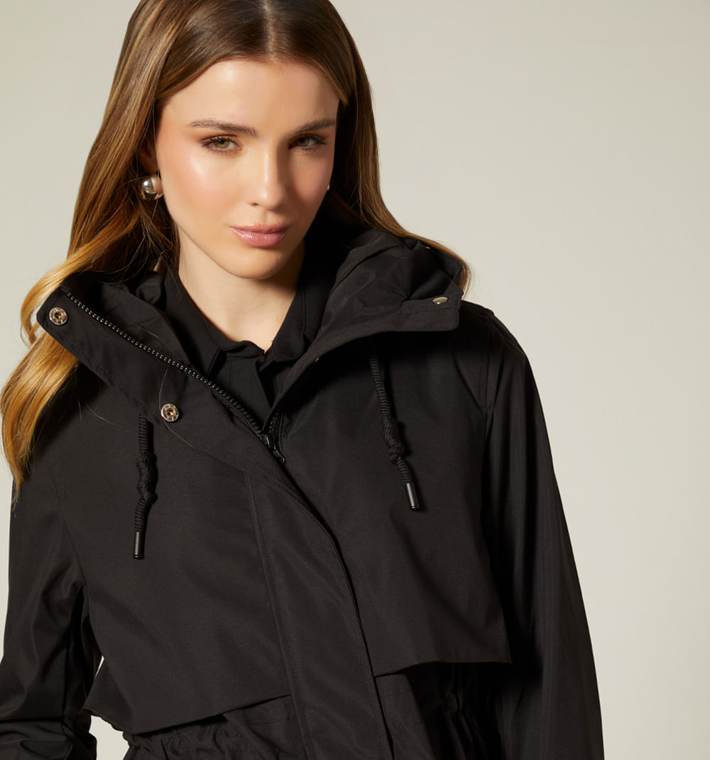 Abrigo Largo Impermeable, Cuello Alto
