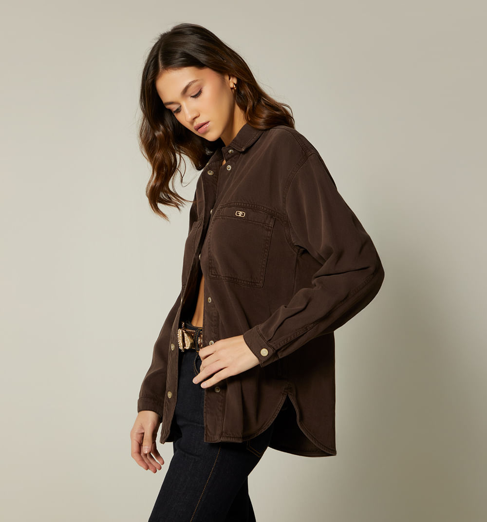 Bluson Camisero Bolsillos Parche Color