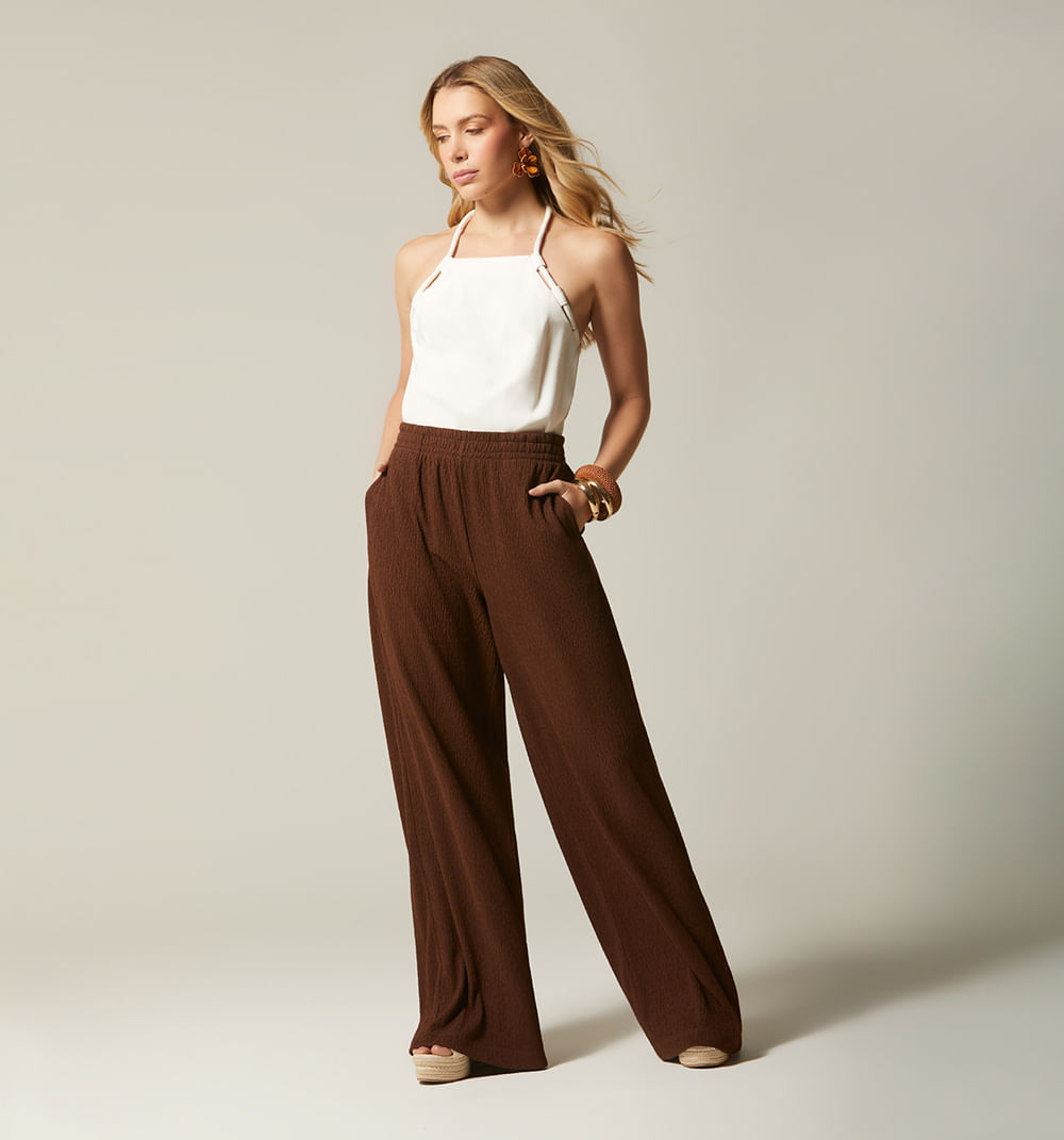 Pantalon Palazo Elastico En Cintura