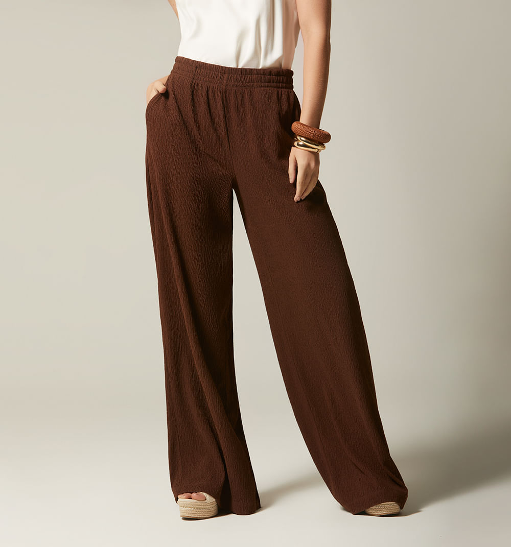 Pantalon Palazo Elastico En Cintura