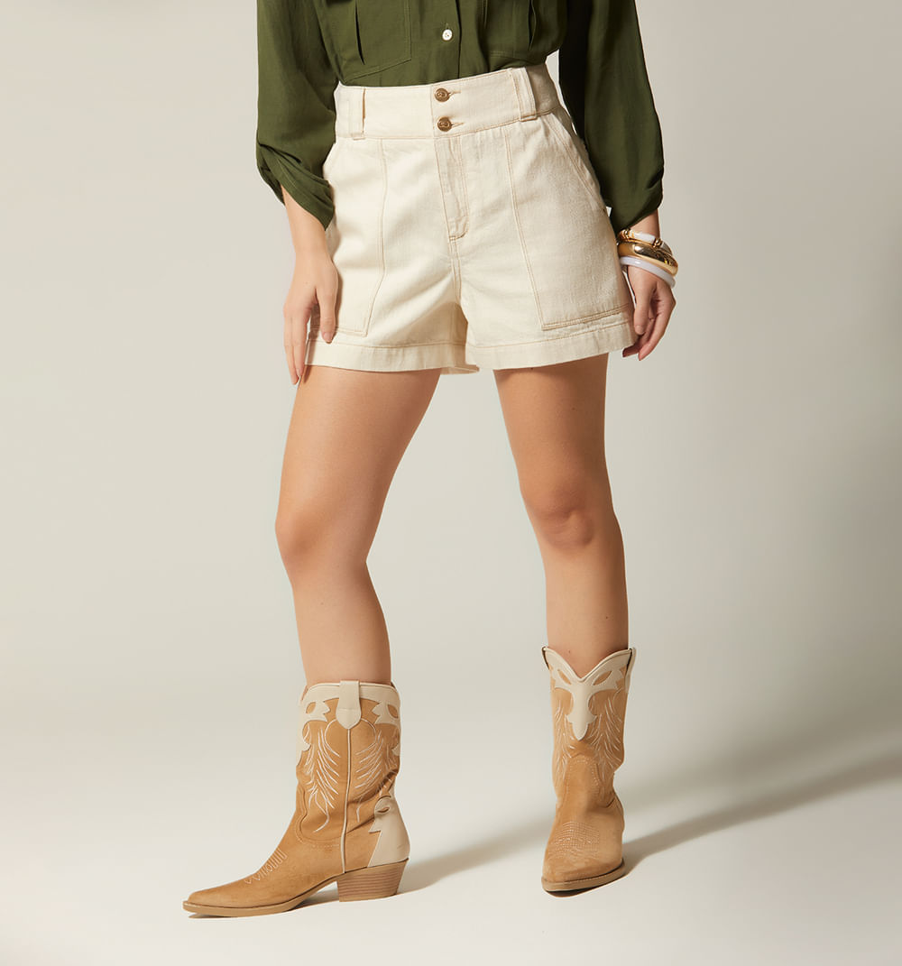 Short Tiro Alto Con Charretera