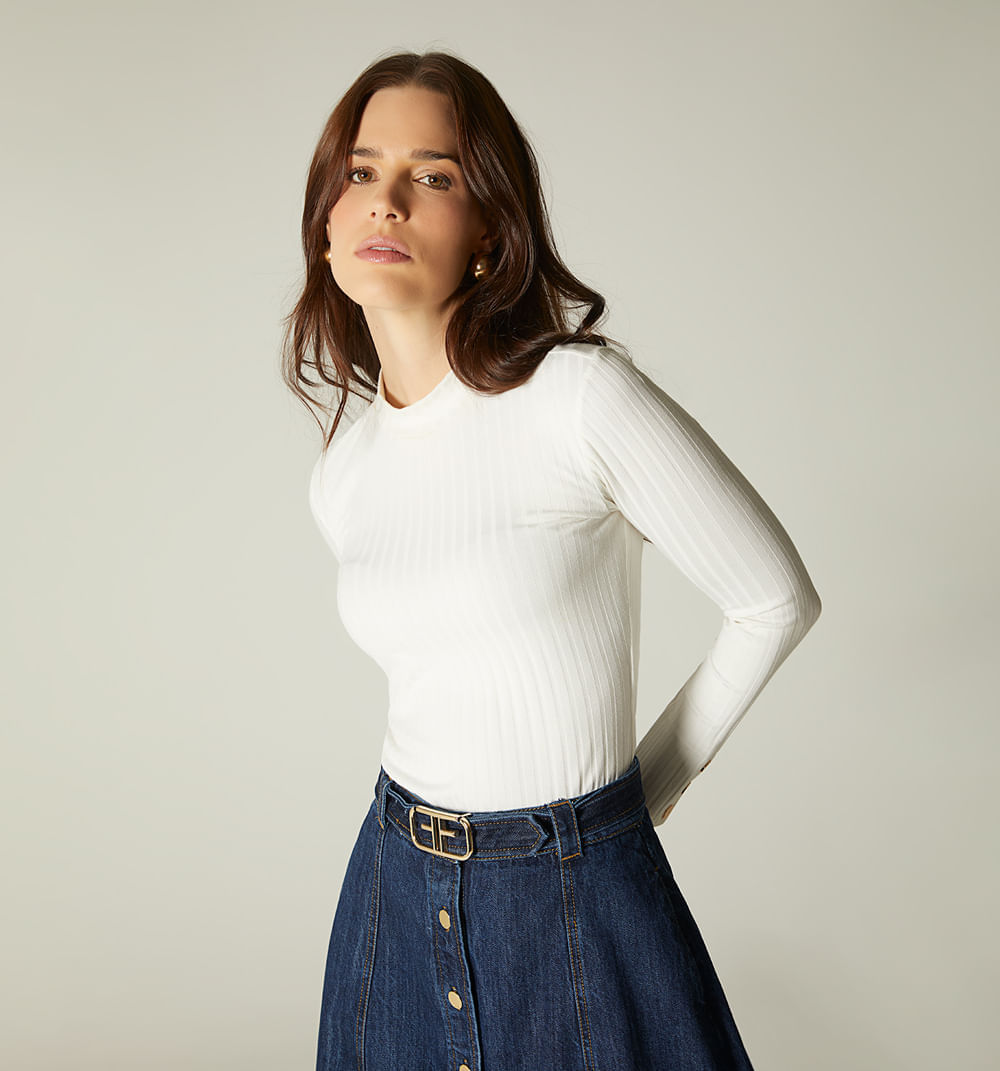 Blusa Manga Larga Cuello Tortuga
