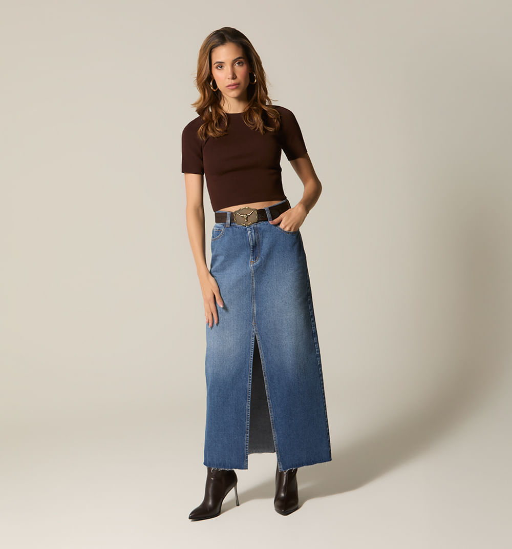 Blusa Manga Corta Cuello Redondo