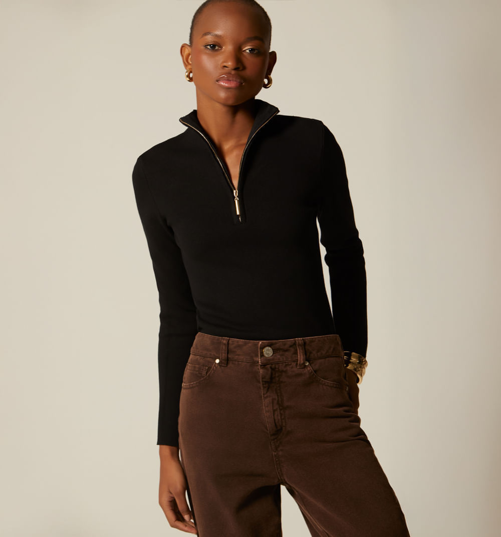 Buzo Manga Larga Cuello Alto