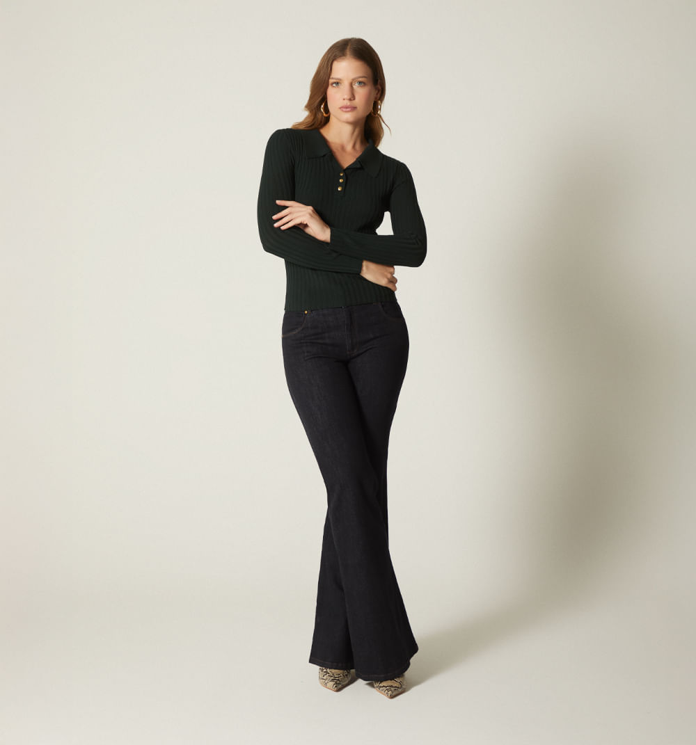 Buzo Manga Larga  Cuello  Polo