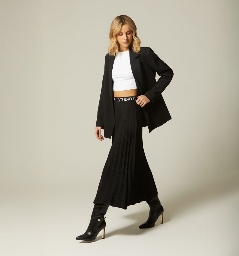 Falda Plisada Pretina Con Elastico