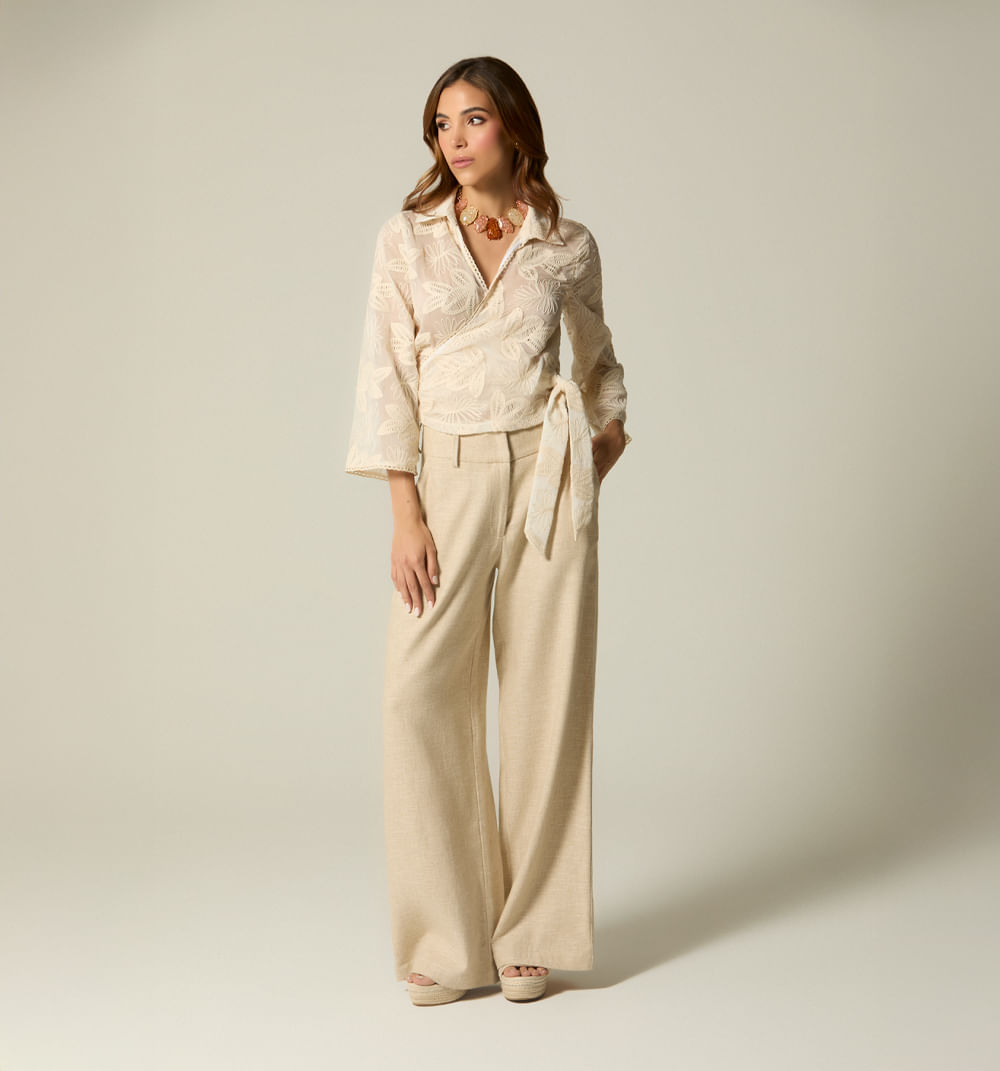 Blusa Cruzada Manga 3/4