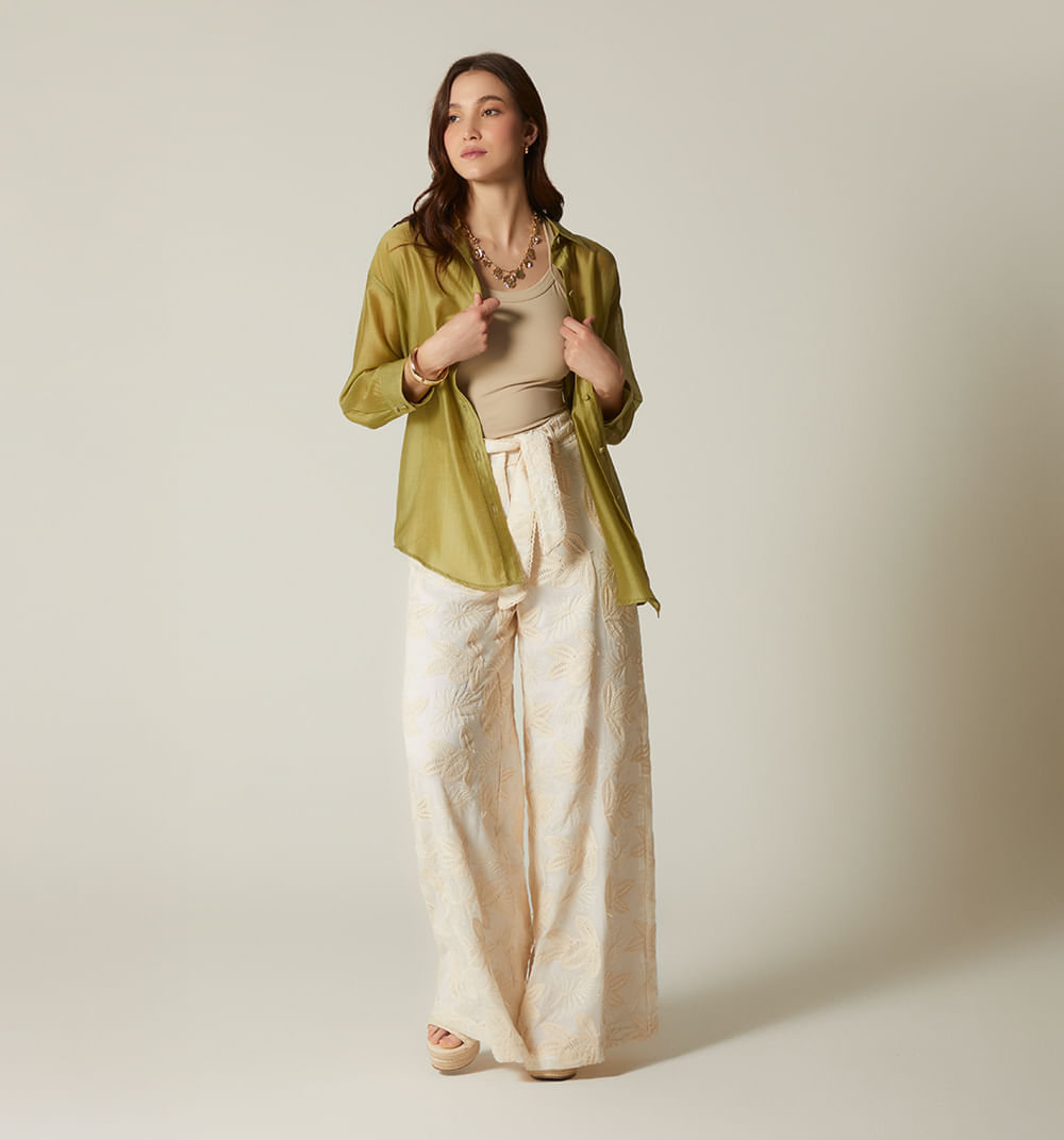 Pantalon Palazzo Tiro Alto