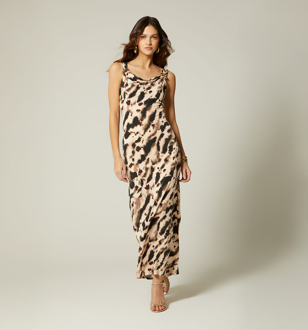 Vestido Largo Escote Pelicano