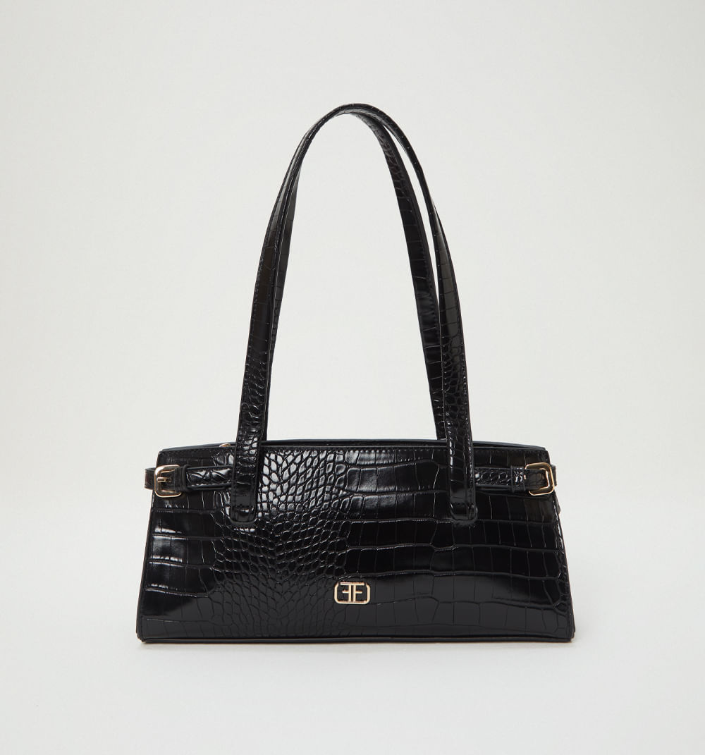 Bolso De Hombro En Material Croco