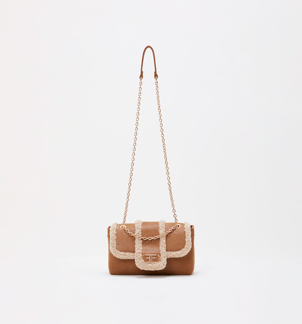 Bolso De Hombro  En Suede
