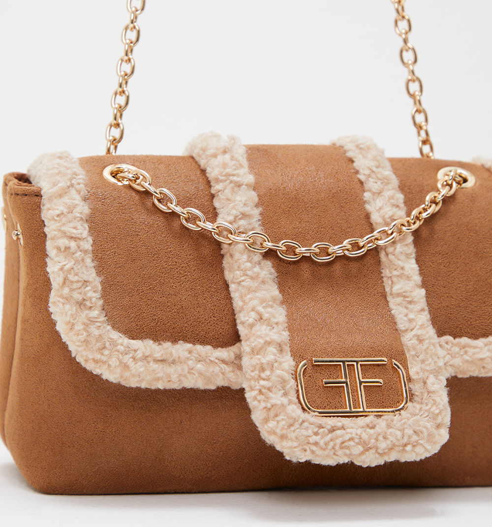 Bolso De Hombro  En Suede