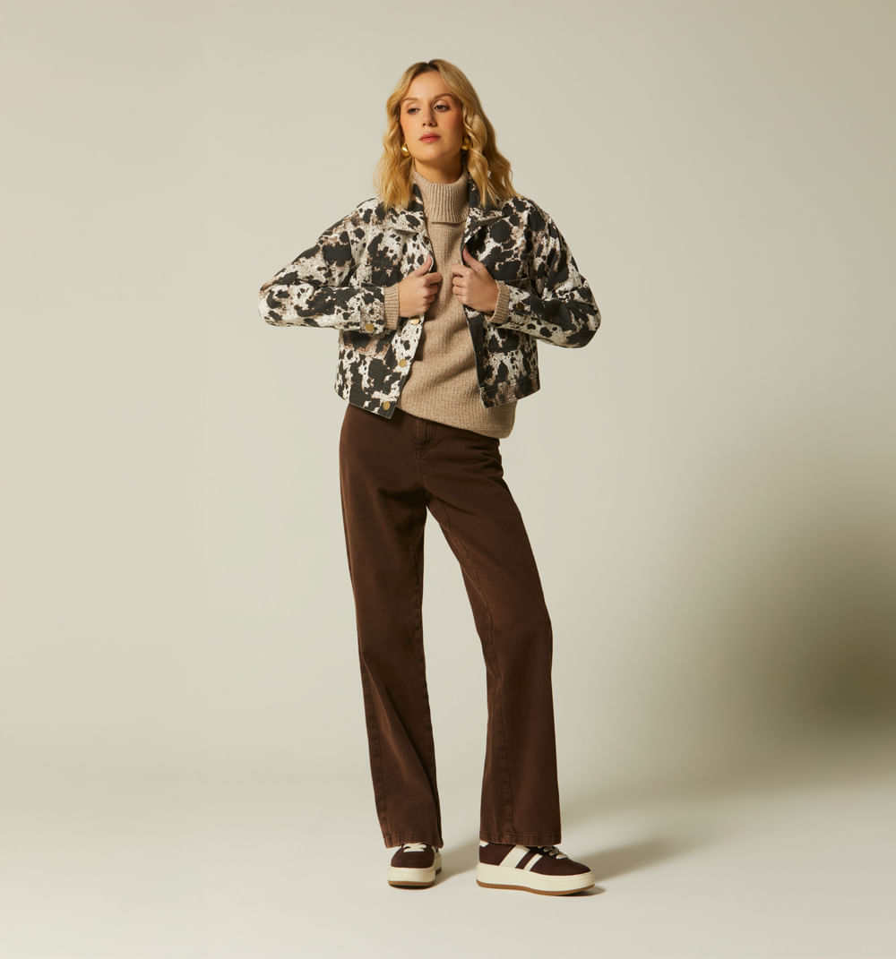 Chamarra Corta Manga Larga Animal Print