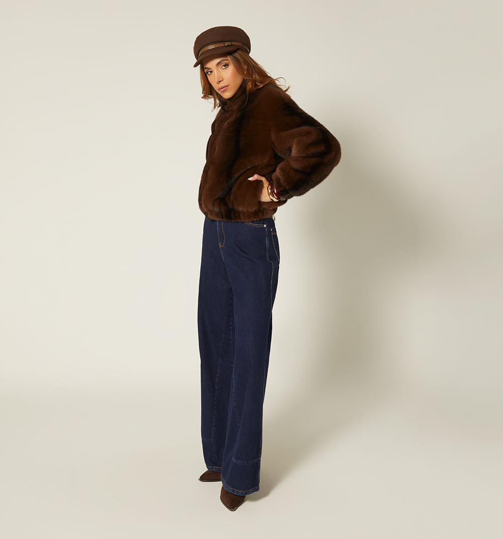 Chamarra Peluda Cuello Tortuga