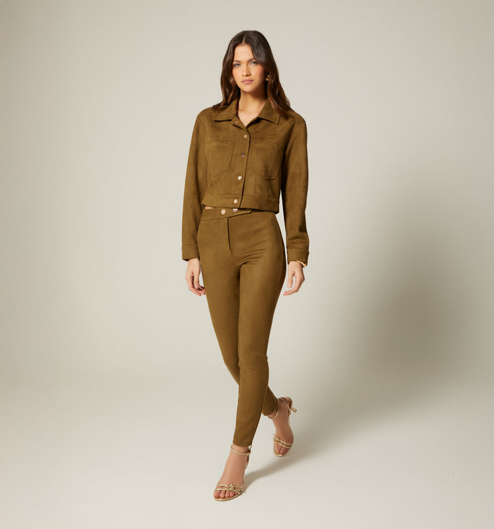 Chamarra Manga Larga Suede