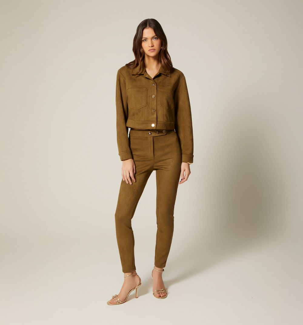 Chamarra Manga Larga Suede