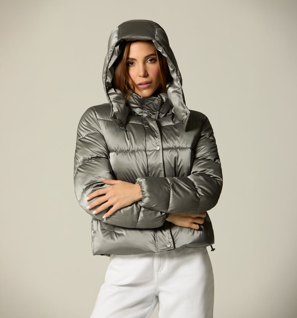 Chamarra Con Capucha  Acolchada