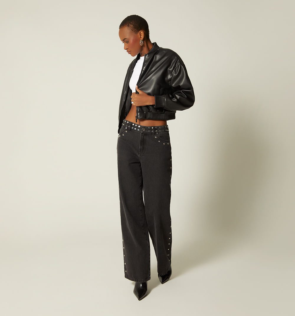 Jean Bota Recta Tiro Medio Con Taches