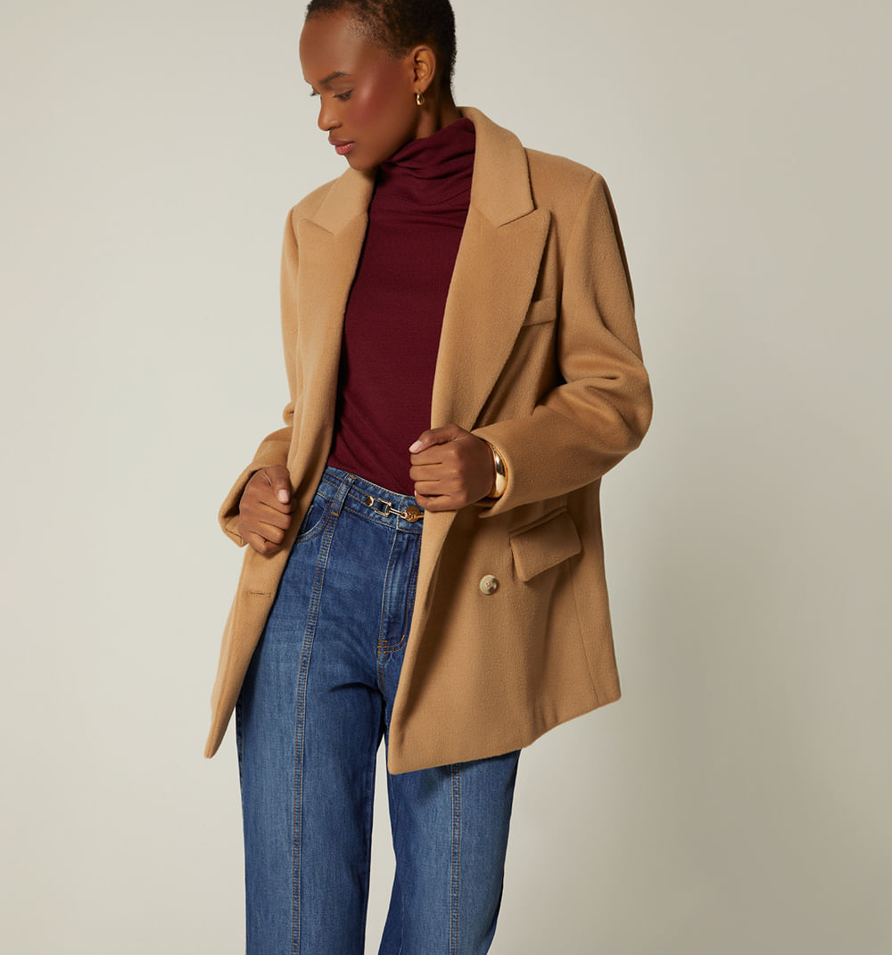 Gaban Clásico Afelpado Con 3 Botones