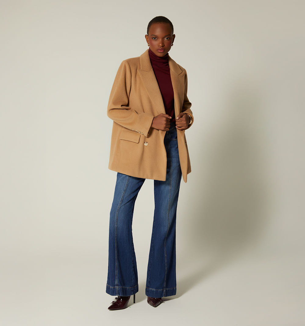 Gaban Clásico Afelpado Con 3 Botones