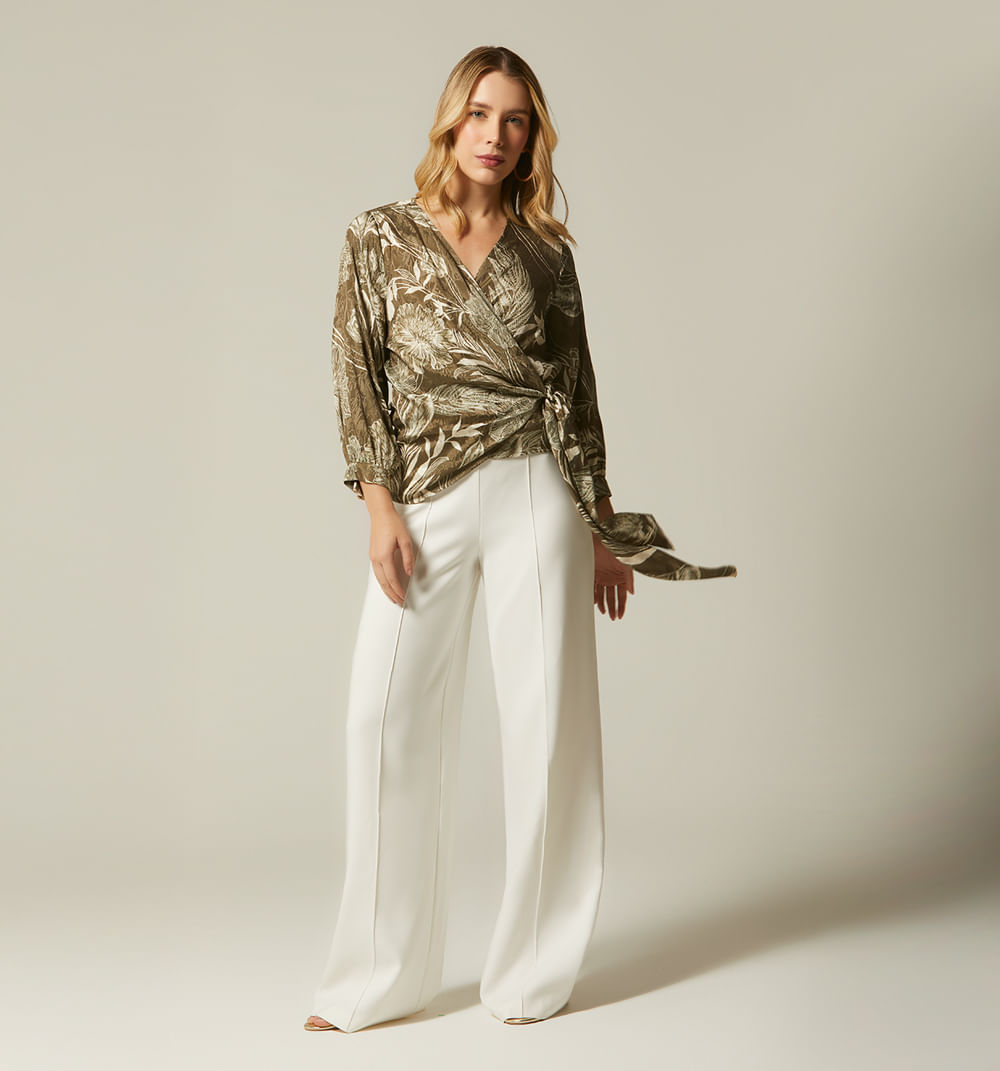 Blusa Cruzada Manga 3/4