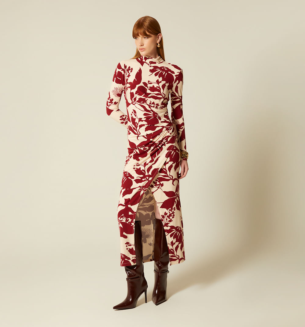 Vestido Midi Manga Larga