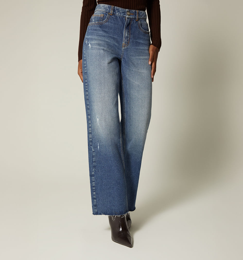 Jean Rcto Tiro Alto 5 Bolsillos Rustico