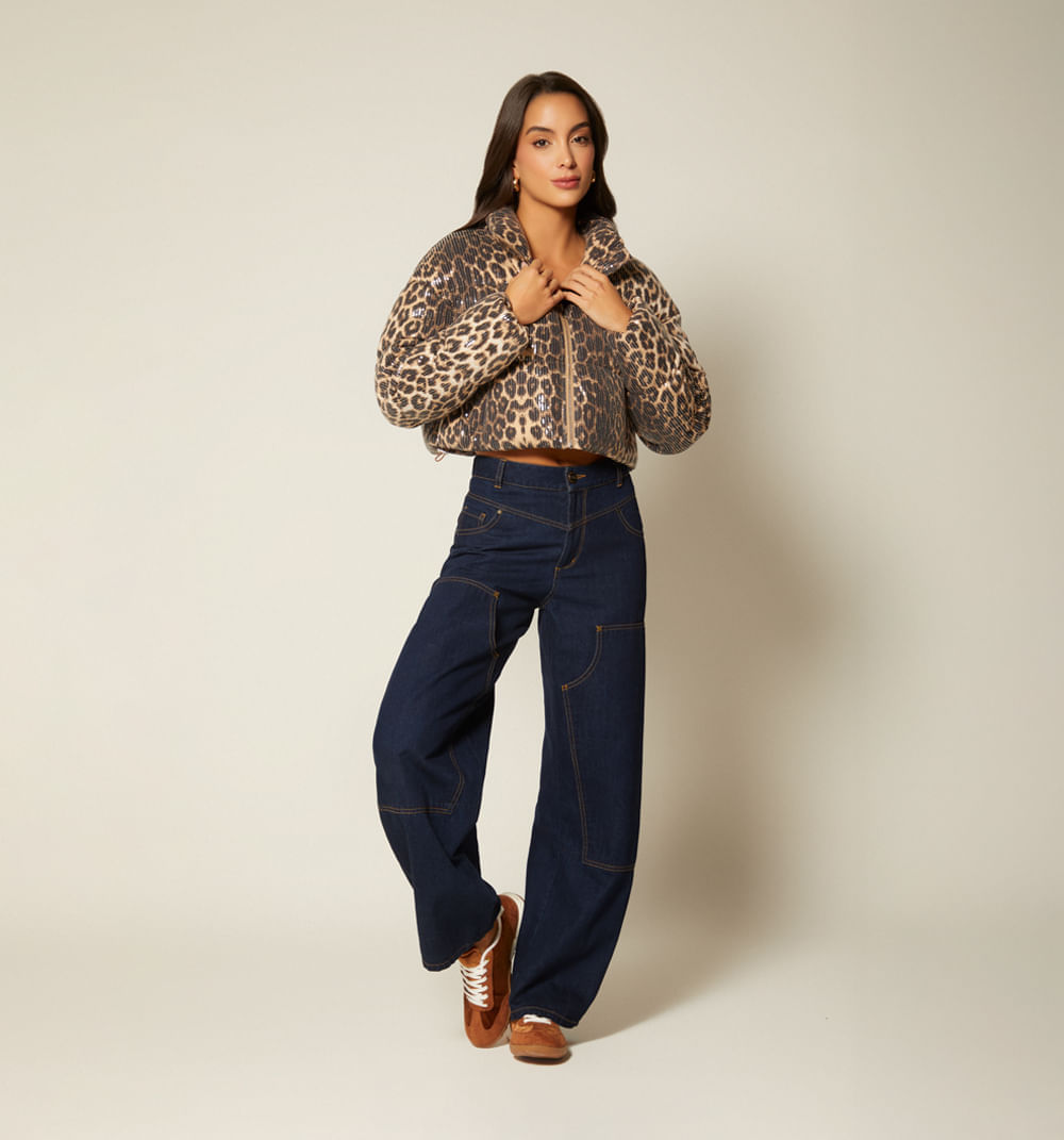 Chamarra Acolchada Animal Lentejuelas