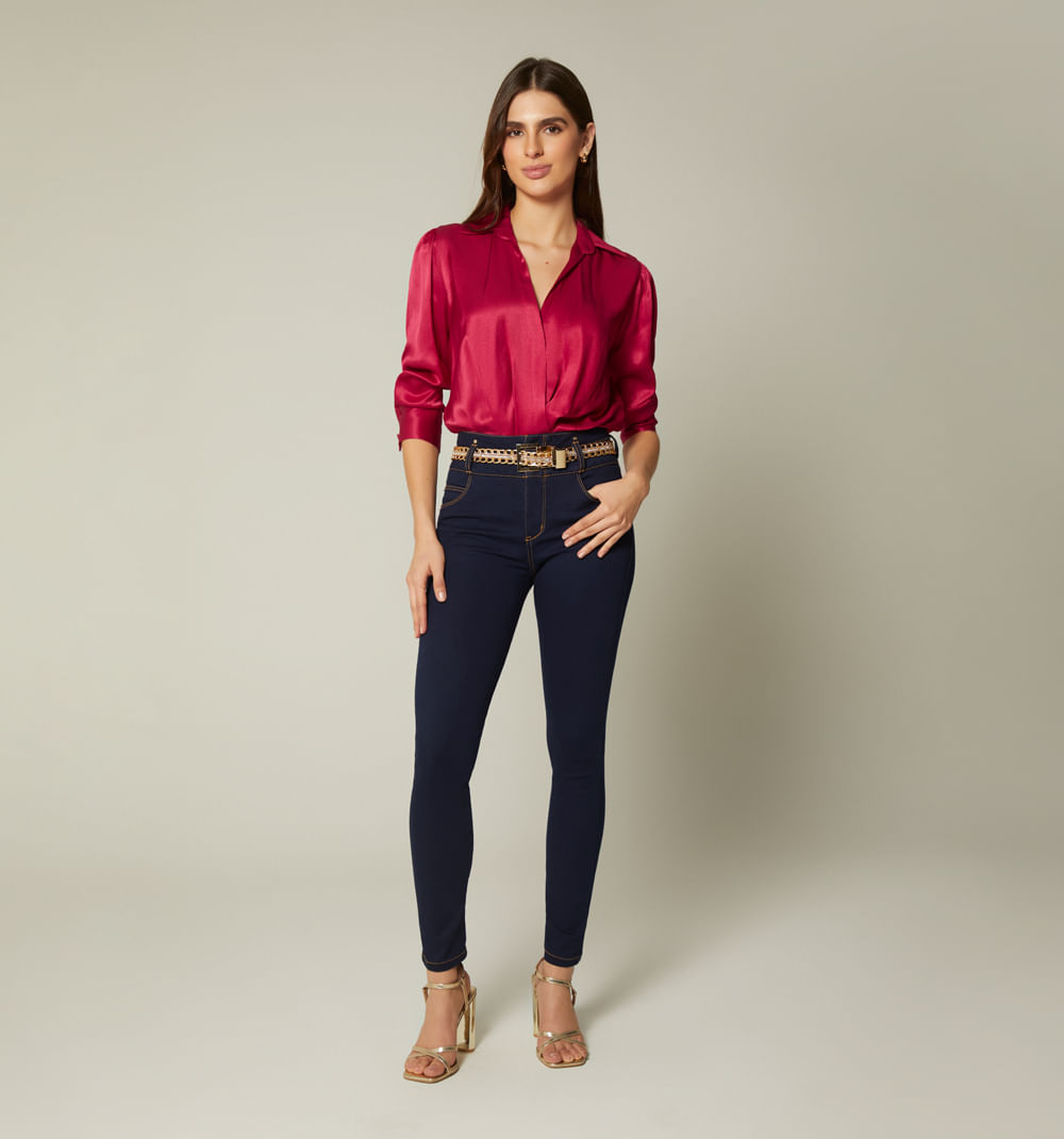 Jeans Ultraslim Tiro Super Alto Cinturon