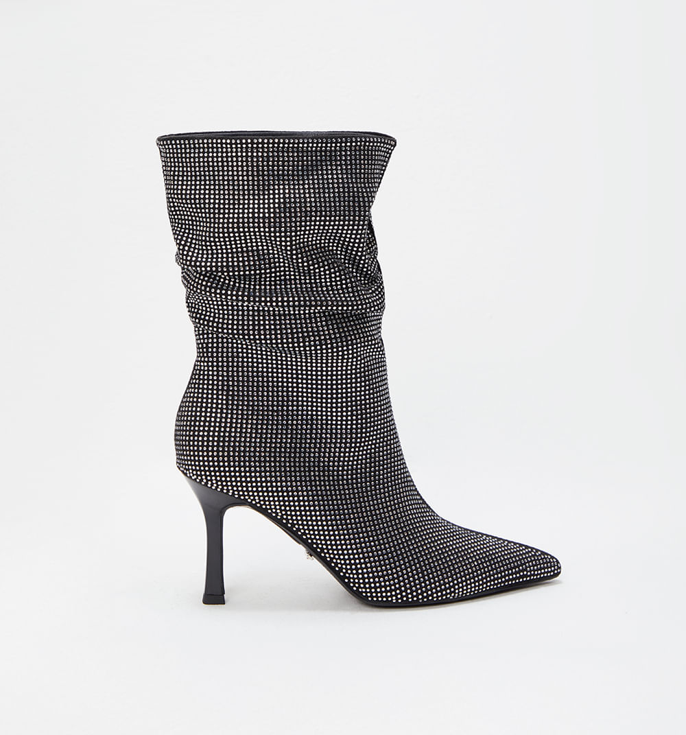 Bota Media Caña Con Brillo