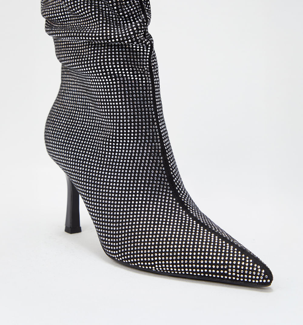 Bota Media Caña Con Brillo