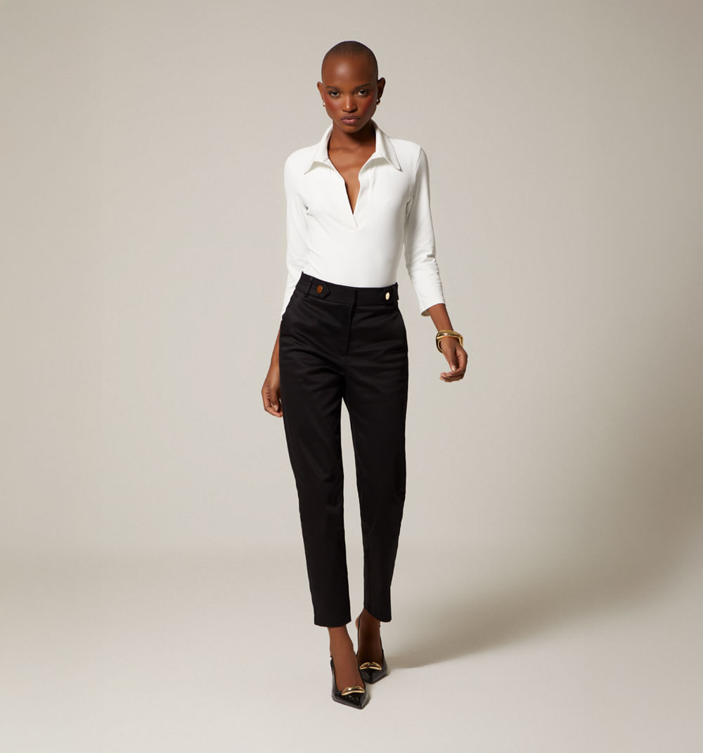 Pantalon Tiro Alto Detalle En Pretina