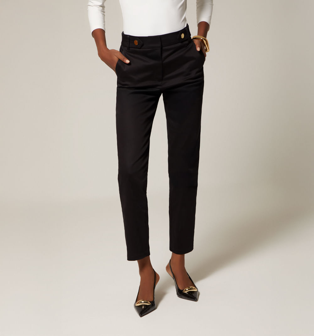 Pantalon Tiro Alto Detalle En Pretina