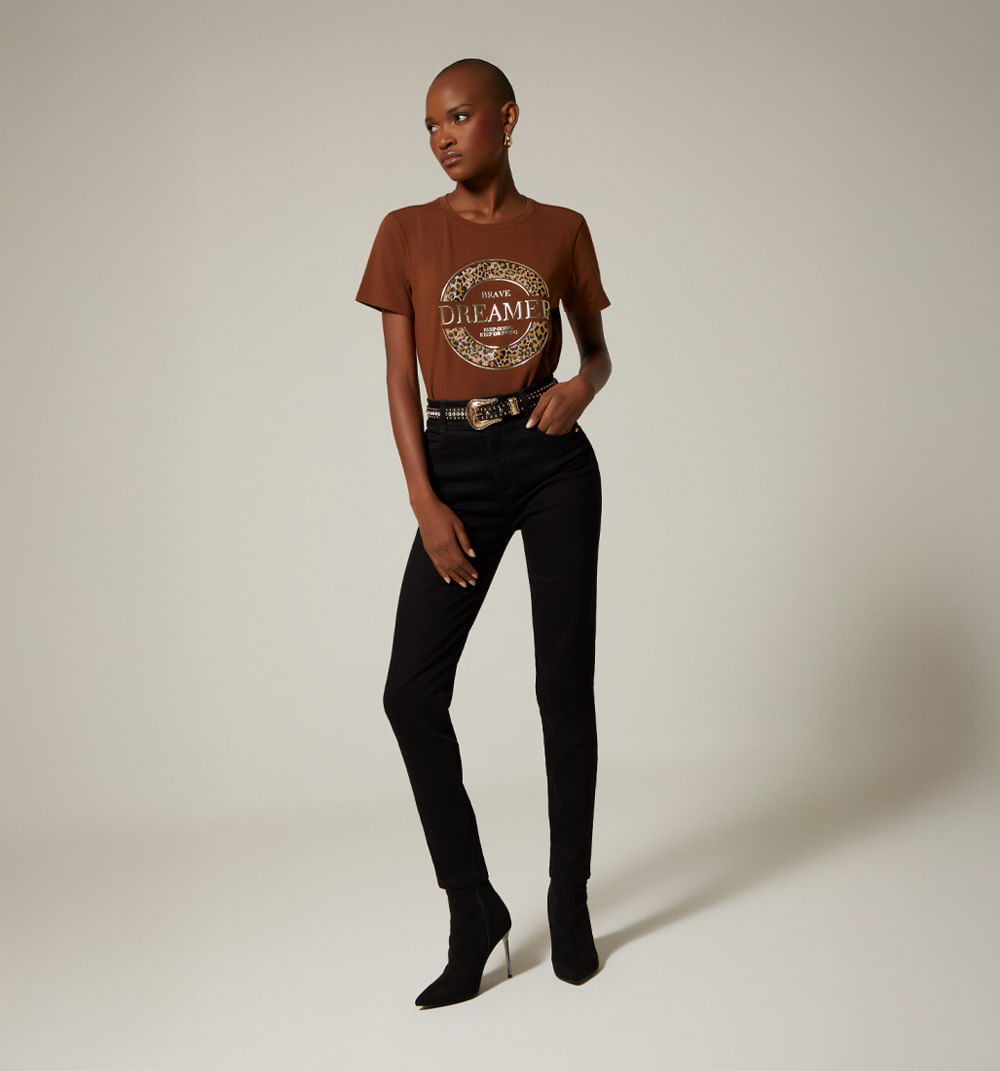 Jean  Skinny Tiro Alto Cinco Bolsillos