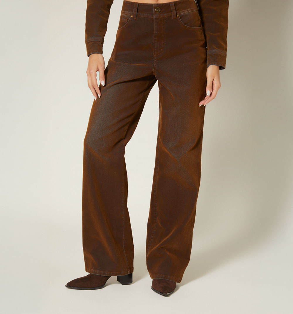 Jean Bota Recta Cinco Bolsillos Velvet