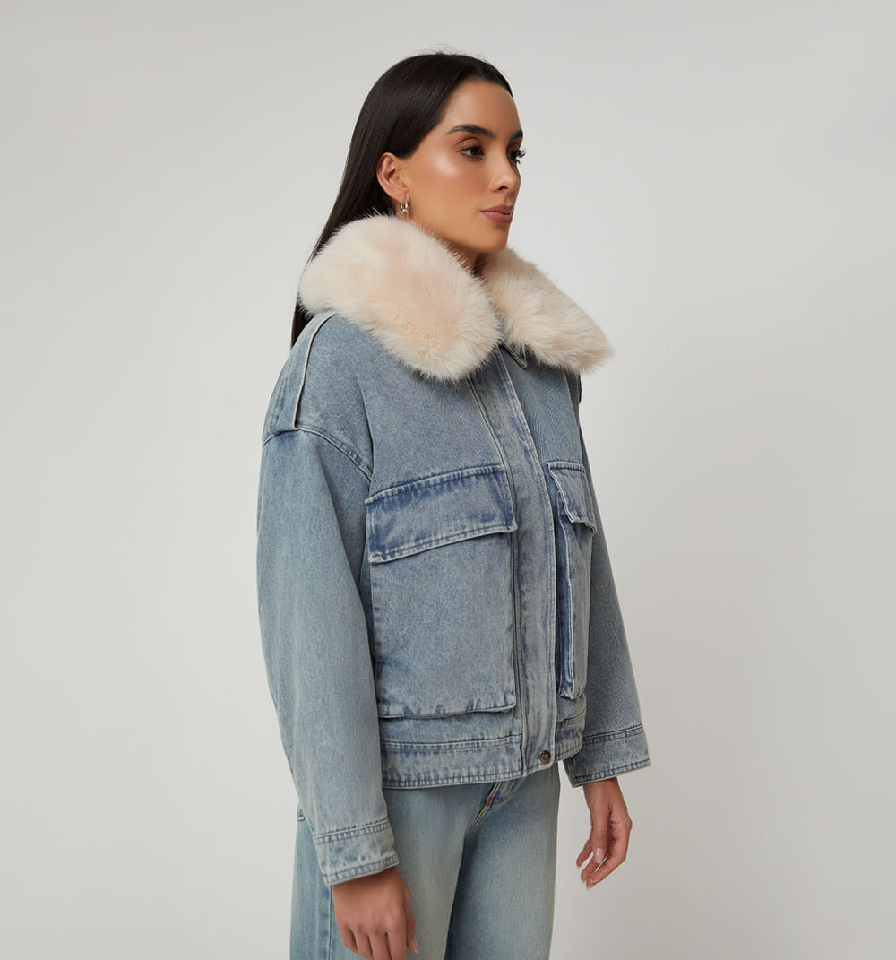 Chamarra Tipo Biker Afelpada Por Dentro