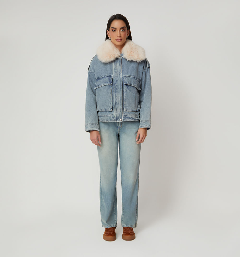 Chamarra Tipo Biker Afelpada Por Dentro