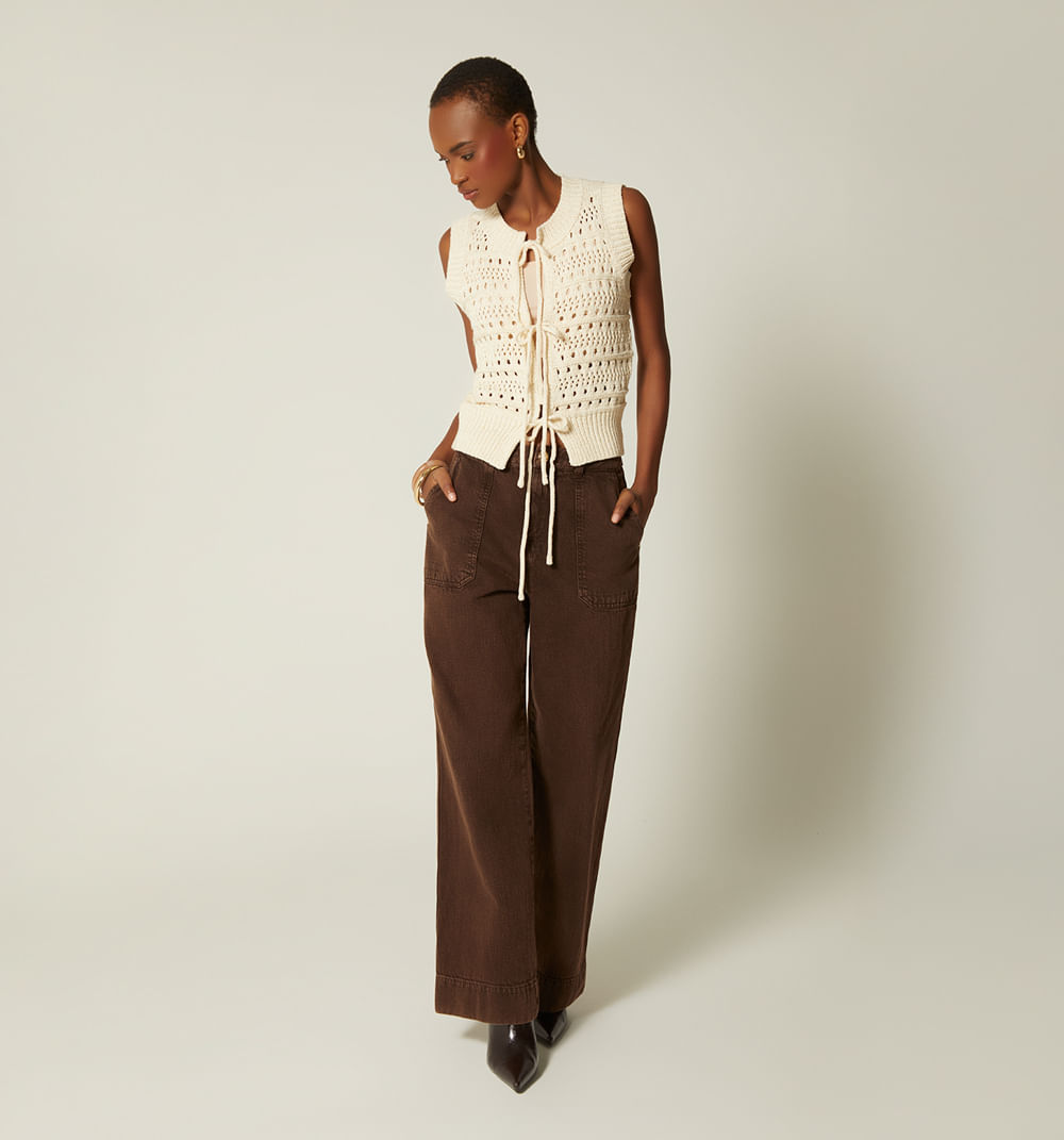 Chaleco Tejido Con Amarres